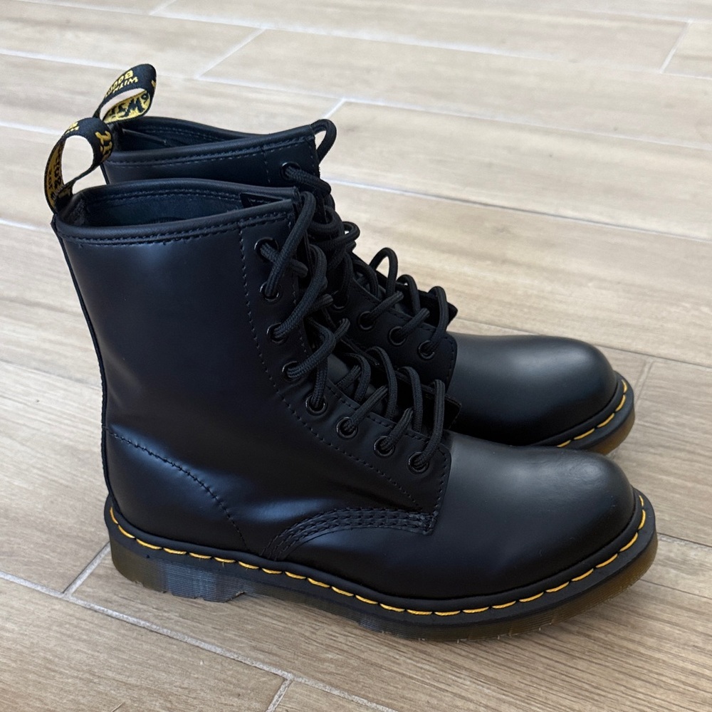 Dr. Martens 1460 Black Leather Combat Boots - Picture 4 of 5